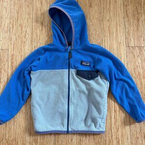 Patagonia Fleece Jacket Toddler 3T baby Micro D Snap-T hoody Blue Gray